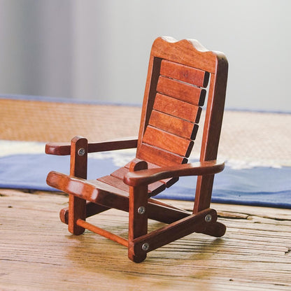 Creative Foldable Lazy Phone Stand, Rosewood Mini Chair Stand