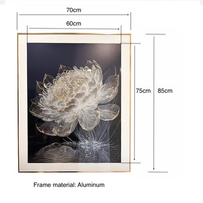 Elegant Hand-Engraved Copper Water Lily Art – Luxe Shadow & Light Decorative Wall Hanging for Living Room, Dining Room, Foyer, and Hallway