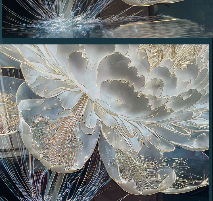 Elegant Hand-Engraved Copper Water Lily Art – Luxe Shadow & Light Decorative Wall Hanging for Living Room, Dining Room, Foyer, and Hallway