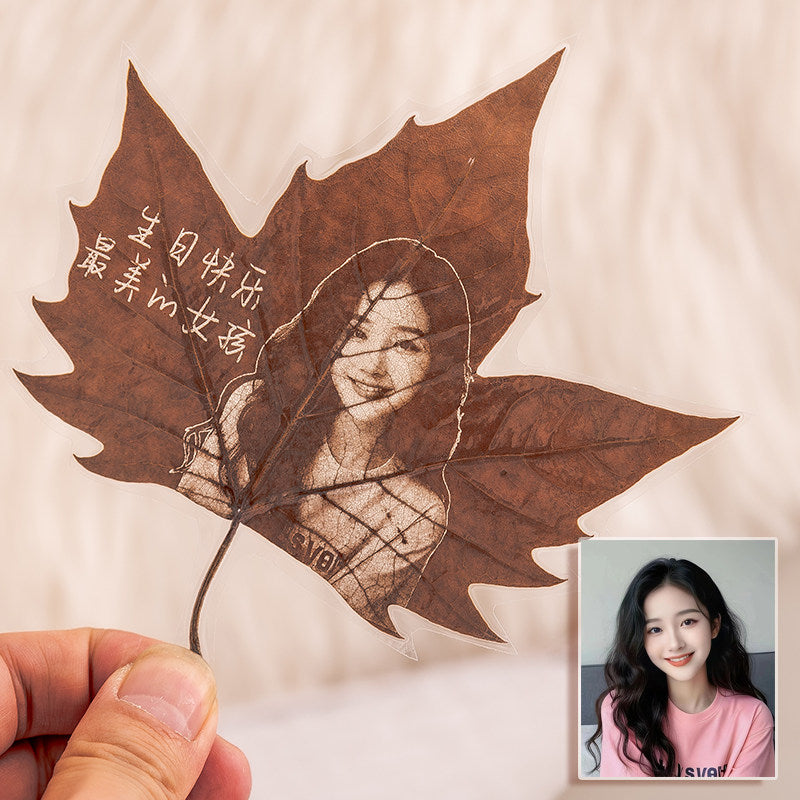 Custom Photo Engraved Sycamore Leaf Keepsake – Personalized Gift for Couples, Best Friends, Him or Her | Perfect for Birthday, Anniversary, Valentine's Day & Wedding