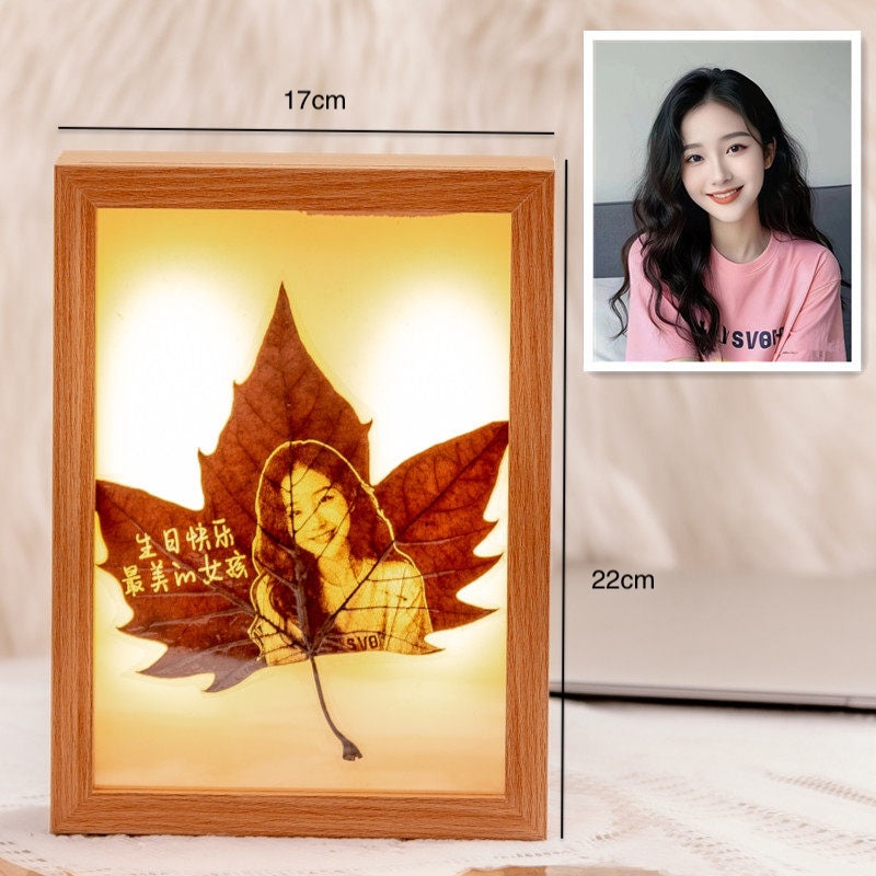 Custom Photo Engraved Sycamore Leaf Keepsake – Personalized Gift for Couples, Best Friends, Him or Her | Perfect for Birthday, Anniversary, Valentine's Day & Wedding