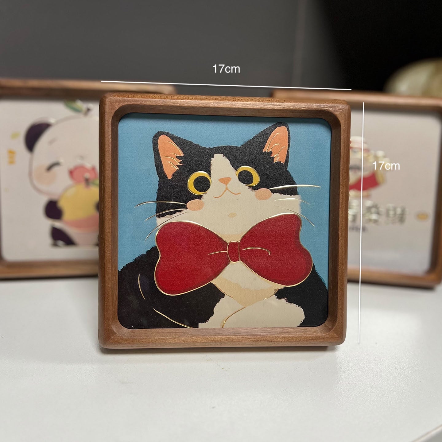 Adorable Kitten Copper Relief Sculpture – Exquisite Hand-Engraved Artisan Craft for Desk or Tabletop, Perfect Gift for Housewarming or Birthdays